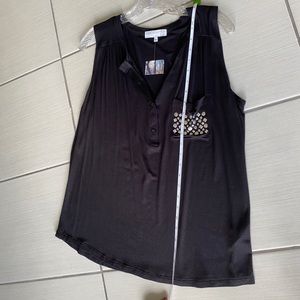 Urban Outfitters Black Stud Pocket Tank Top